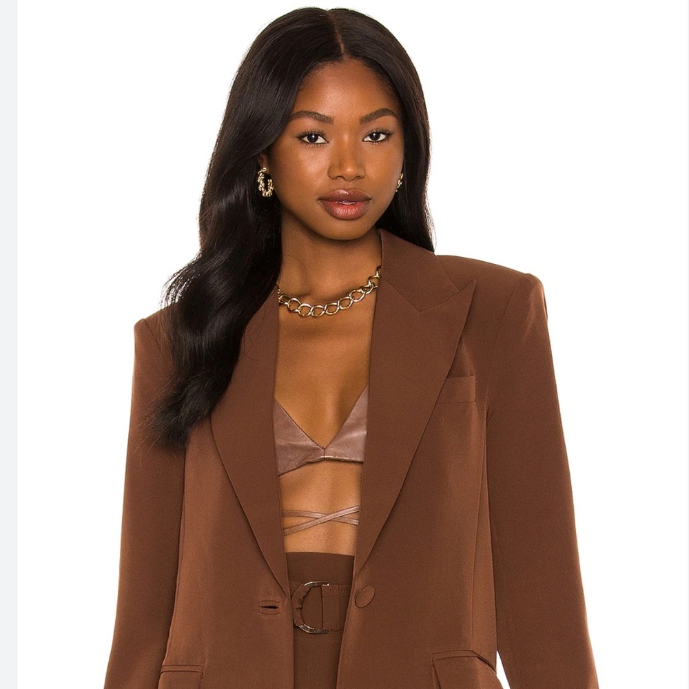 Camila Coelho Brown Tailored Blazer